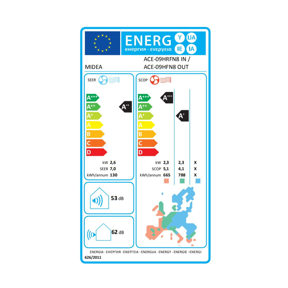 Κλιματιστικό Midea 9.000BTU ACE-09HRFN8 Inverter A++/A+++ με Ιονιστή και WiFi