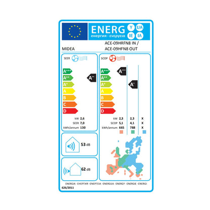 Κλιματιστικό Midea 9.000BTU ACE-09HRFN8 Inverter A++/A+++ με Ιονιστή και WiFi
