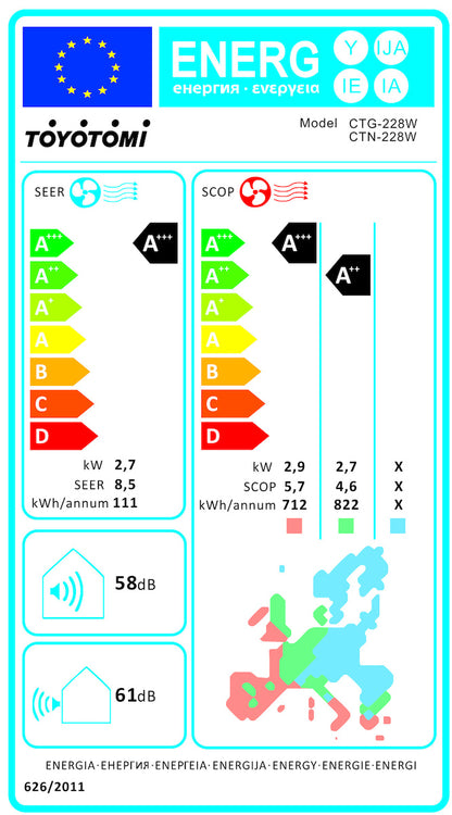 Toyotomi Erai CTN/CTG-235W Κλιματιστικό Inverter 12000 BTU A+++/A++ με Ιονιστή και WiFi