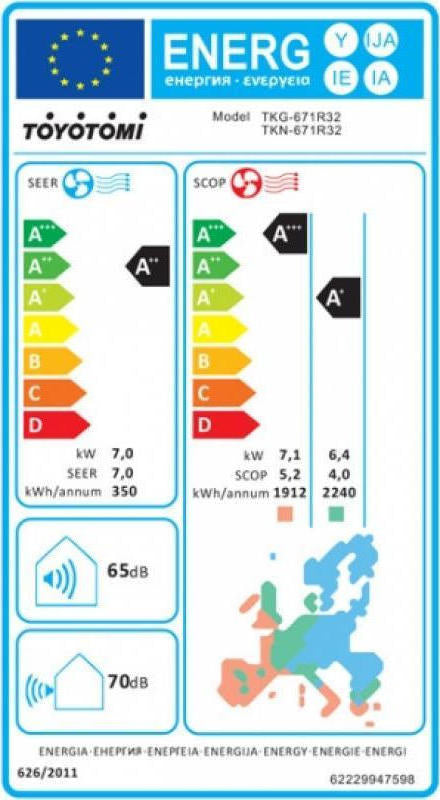 Toyotomi Kuro TKN/TKG-671R32 Κλιματιστικό Inverter 24000 BTU A+++/A++ με Ιονιστή και WiFi ΕΞΑΝΤΛΗΘΗΚΕ