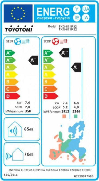 Toyotomi Kuro TKN/TKG-671R32 Κλιματιστικό Inverter 24000 BTU A+++/A++ με Ιονιστή και WiFi ΕΞΑΝΤΛΗΘΗΚΕ