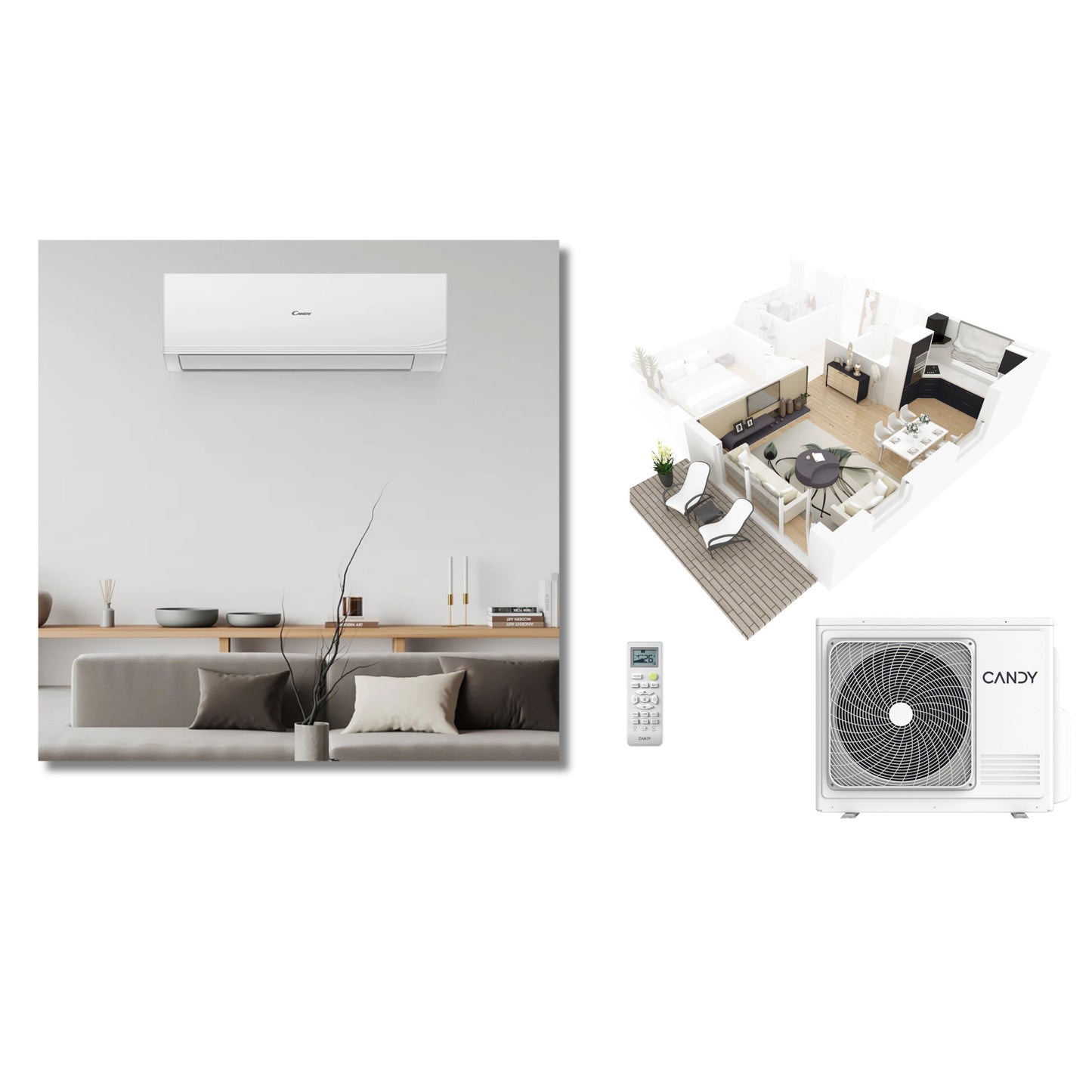 Candy Aria CY-18QBIN-A/CY-18QBOUT-A Κλιματιστικό Inverter 18000 BTU A+++/A+++ με Wi-Fi και Πιστοποίηση Eurovent