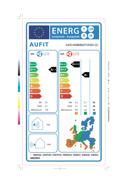 AUFIT FV09K Κλιματιστικό Inverter 9000btu A++/A+++ με Ιονιστή WiFi και 10 χρόνια εγγύηση απο την ΑΒΕ